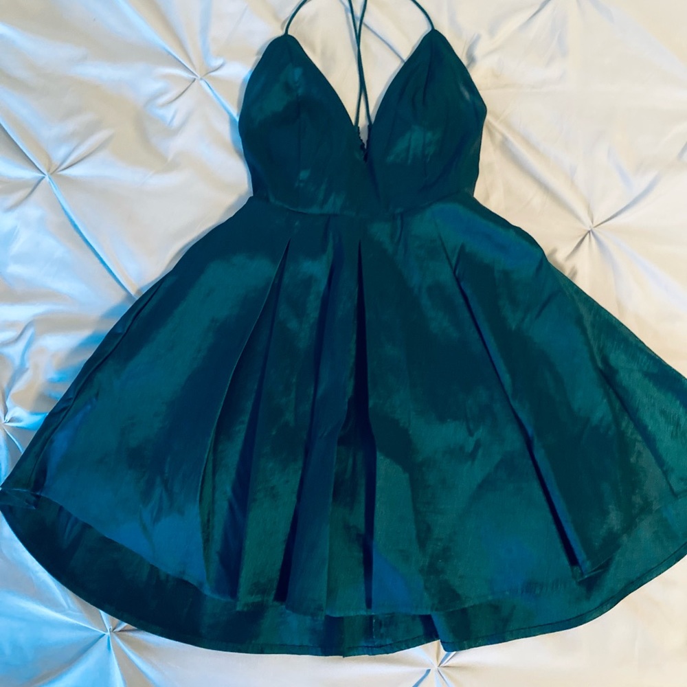 Women’s Lucy in the Sky Skater Dress in Emerald Green